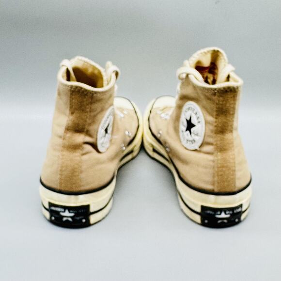 Converse Shoes Womens 7 Beige Tan Canvas Chuck Taylor All Star High Top Sneakers - Picture 4 of 8